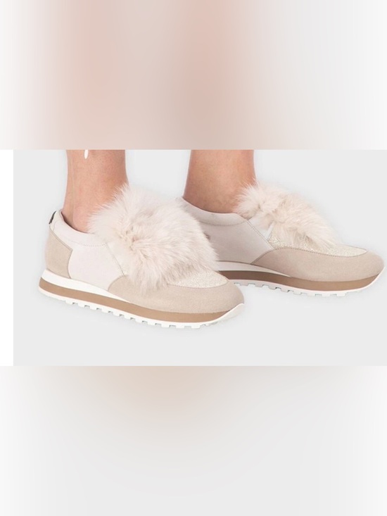 Peserico Shoes - Peserico Gray Suede Faux Fur-Trimmed Chunky Sneakers (41, US 11 - RUNS SMALL)